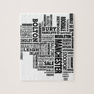 黒いタイプ地図のより素晴らしいマンチェスター ジグソーパズル