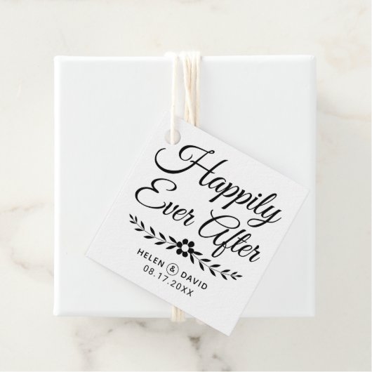 黒いタイポグラフィの花の後で幸結婚福 フェイバータグ (インサイチュ)