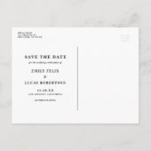 黒いタイポグラフィ3枚の写真コラージュ日付を保存 案内ポストカード (裏面)