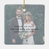 黒いタイミニマルプライター |とメリー写結婚した真 セラミックオーナメント (裏面)