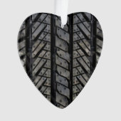 黒いタイヤのゴム製車のな装飾 オーナメント (正面)