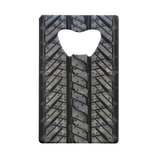 黒いタイヤのゴム製車のな装飾 クレジットカード栓抜き (裏面)