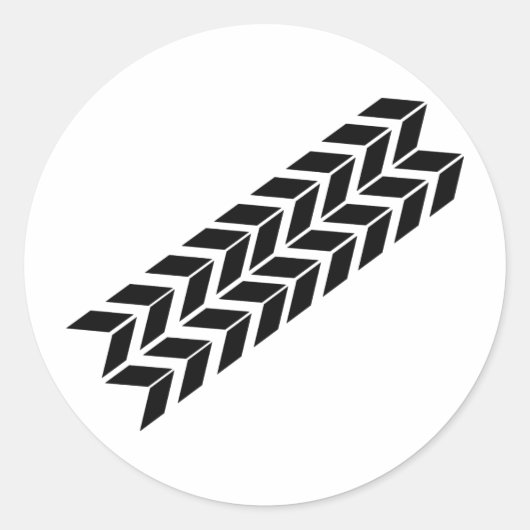 黒いタイヤのスリップ痕アイコン ラウンドシール (正面)