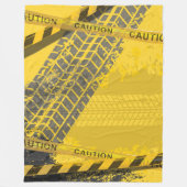 黒いタイヤトラックトレース黄色の背景 フリースブランケット (正面)