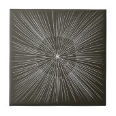 黒いタイルの円パターンの白いスポーク タイル (正面)