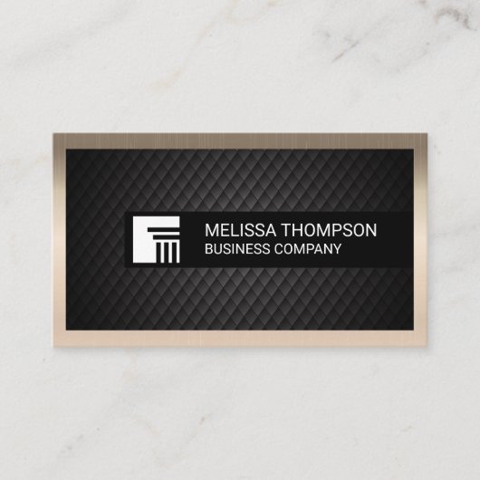 黒いタイルの背景 |ダークメタリック縁ど 名刺 (正面)
