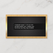 黒いタイルの背景 | 金ゴールド金属縁ど 名刺 (裏面)