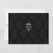 黒いタイ結婚の宛先の日付を保存 セーブザデート (裏面)