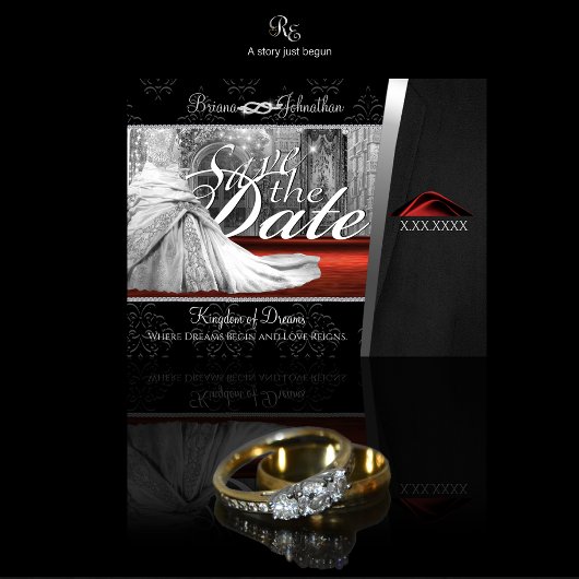 黒いタイ結婚の宛先の日付を保存 セーブザデート