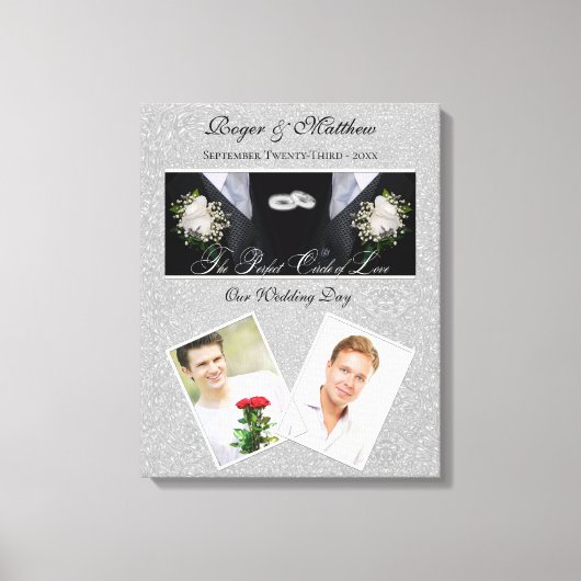 黒いタキシス結婚二つ目のルームと写真 キャンバスプリント (正面)