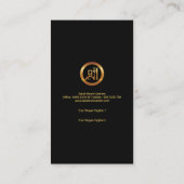 黒いタキシードの創造的なウェイターの金ゴールドのフォークのナイフのスプーン 名刺 (裏面)