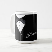 黒いタキシードの花婿 コーヒーマグカップ (正面左)