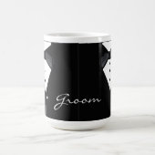 黒いタキシード新郎 コーヒーマグカップ (中央)