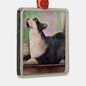 黒いタキシード猫のオーナメント メタルオーナメント (右)