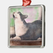 黒いタキシード猫のオーナメント メタルオーナメント (左)