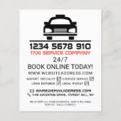 黒いタクシー·キャブ·ロゴ、タクシー·キャブ·ファーム（価格表付き） チラシ (正面)