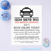 黒いタクシー·キャブ·ロゴ、タクシー·キャブ·ファーム（価格表付き） チラシ (シングル)