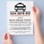 黒いタクシー·キャブ·ロゴ、タクシー·キャブ·ファーム（価格表付き） チラシ (手)