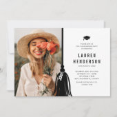 黒いタッセルの写真 卒業パーティー 招待状 (正面)