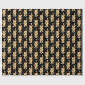 黒いタビー猫 ラッピングペーパー (フラット)