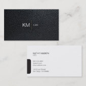 黒いタブ/レザー付き仕切り線 名刺 (正面/裏面)