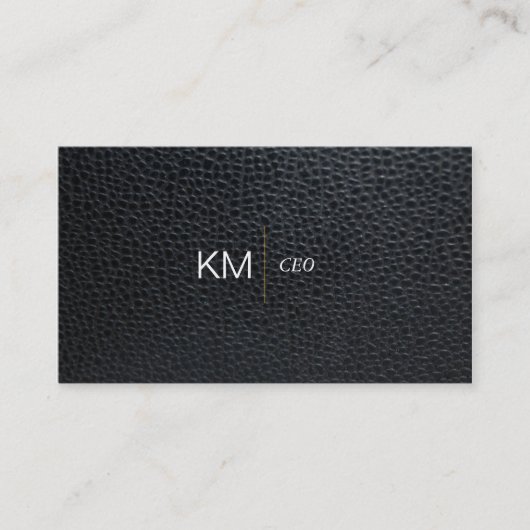 黒いタブ/レザー付き仕切り線 名刺 (正面)