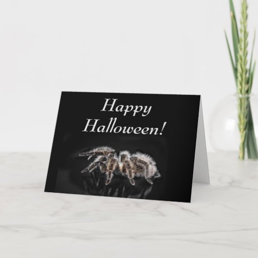 黒いタランチュラ、ハロウィン、無地グリーティングカード カード (正面)
