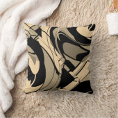 黒いタンタウペブラウンスワーリングシェイプのモチーフ クッション (ブランケット)