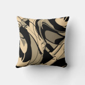 黒いタンタウペブラウンスワーリングシェイプのモチーフ クッション (裏面)