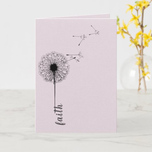 黒いタンポポ信仰のインスピレーション カード (黄色い花)