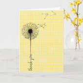 黒いタンポポ感謝していン カード (黄色い花)