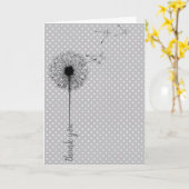 黒いタンポポ感謝していン カード (黄色い花)