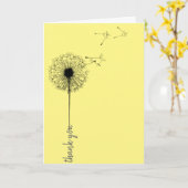 黒いタンポポ感謝していン カード (黄色い花)