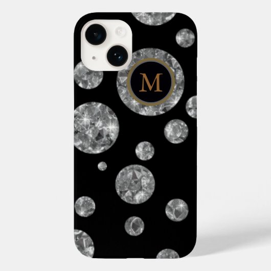黒いダイヤモンドの円パーソナライズされた、 Case-Mate iPhoneケース (裏面)