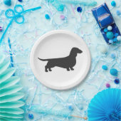 黒いダックスフントのシルエット ペーパープレート (パーティー)