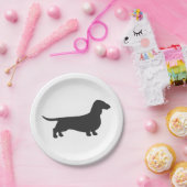 黒いダックスフントのシルエット ペーパープレート (パーティー)