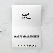 黒いダックスフントのハロウィンのカボチャ挨拶状 カード (内部)