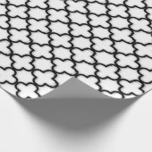 黒いダマスクの白 ラッピングペーパー (角)