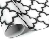 黒いダマスクの白 ラッピングペーパー (ロールコーナー)