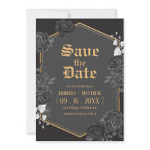 黒いダマスクローズのSave The Date ウェディング