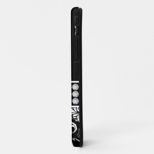 黒いダマスク印刷ダイヤパーソナライズされたモンド Case-Mate iPhoneケース (裏面/左)