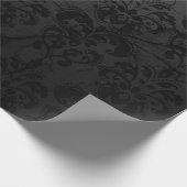 黒いダマスク織のギフト用包装紙 ラッピングペーパー (角)