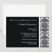 黒いダマスク織のバチェロレッテの招待状 招待状 (正面/裏面)