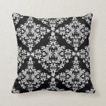 黒いダマスク織のフェミニンな白