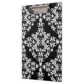 黒いダマスク織のフェミニンな白 クリップボード (左)