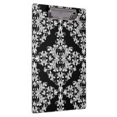 黒いダマスク織のフェミニンな白 クリップボード (右)