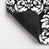 黒いダマスク織のマウスパッドの白 マウスパッド (コーナー)