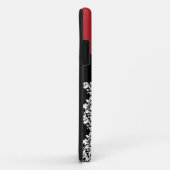 黒いダマスク織の赤のイニシャルの名前 Case-Mate iPhoneケース (裏面/右)