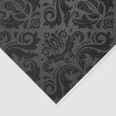 黒いダマスク織パターンプリントのデザイン 薄葉紙 (詳細)