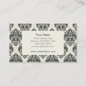 黒いダマスク織パターン名刺 名刺 (裏面)